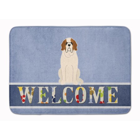 Carolines Treasures Saint Bernard Welcome Machine Washable Memory Foam Mat BB5616RUG